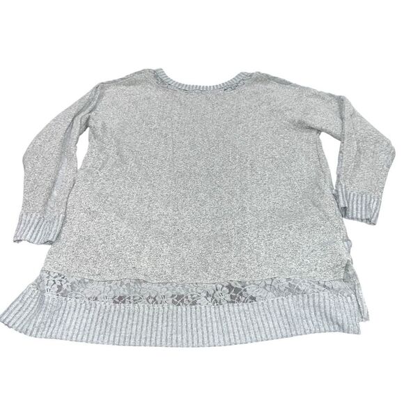 Maurices Grey Heathered Lace Accent Top - Size 1 - Picture 2 of 11